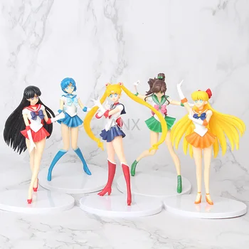 18cm Sailor Moon Figura Tsukino Usagi Mercur, Marte, Venus, Jupiter Reuseste Meiou Setsuna Kaiou Figura Decoratiuni Tort PVC Model