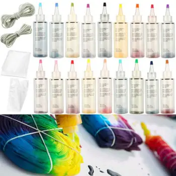 18Color Material Colorant Sticle cu Un Pas Tie Dye Kit Vibrante Material Textil Permanent, Vopsea de Culoare Coloranți Pentru DIY Manual Program