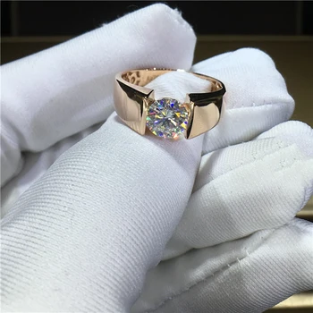 18K 750Au Aur Moissanite Diamant om Inel D culoare VVS