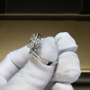 18K 750Au Aur Moissanite Inel cu Diamant de culoare D VVS Cu certificat național MO-001014