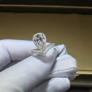 18K 750Au Aur Moissanite Inel cu Diamant de culoare D VVS Cu certificat național MO-001014
