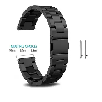 18mm 20mm 22mm 23mm din Oțel Inoxidabil Ceas Banda Curea Pentru Samsung Gear S2 S3 ceas inteligent brățară de Link-ul negru pentru Samsung Gear S2