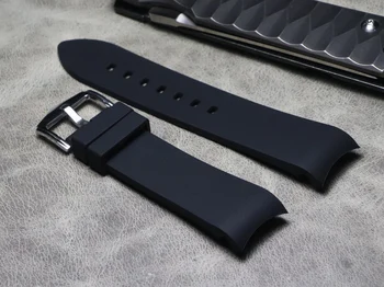 18mm 20mm 22mm moale de Înaltă Calitate, curea de ceas banda de cauciuc Siliconic Moda watchband negru Sport stil Bratara Solid cu catarama