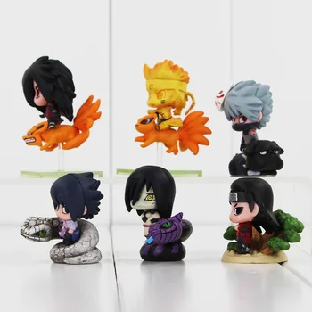 18pcs/lot Naruto Uchiha 4-6cm Sasuke Uchiha Itachi, Kakashi Jiraiya PVC Acțiune Figura Jucarii Cadou pentru Copii