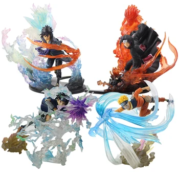 19-21cm Naruto Shippuden Foc Uchiha Itachi Sasuke Susanoo Uzumaki VS Sasuke Uchiha PVC figurina de Colectie Model de Păpușă Jucărie