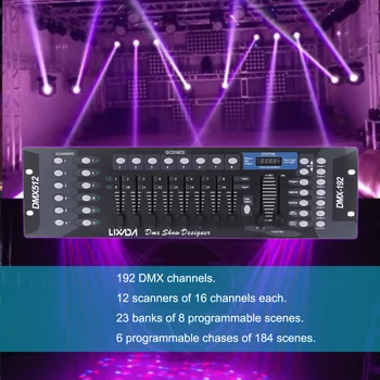 192 Canale DMX512 Controler de Consola pentru Lumina de Scena DJ Petrecere Disco Operator Echipamente
