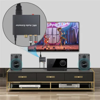 192KHz Audio HDMI ARC Extractor HDMI ARC La Toslink + Coaxial + L/R Convertor Audio Return Channel adapter SPDIF analog pentru TV