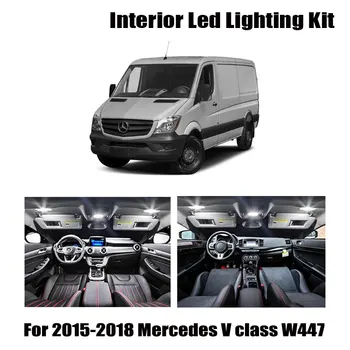 19pcs Alb Canbus Interiorul Masinii Harta Dom Lectură Acoperiș Becuri Kit Pentru Mercedes Benz V class W447 V200 V220 V250-2018