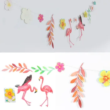 19pcs Tropicale Flamingo Tema Petrecere Decoratiuni Agățat Flamingo Banner Felinare de Hârtie Pom de Vară Hawaiian Junglă Consumabile Partid