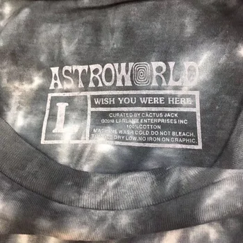 19SS ASTRONAUT CRAVATĂ NEAGRĂ MOR Astroworld Tee tricou Bărbați Femei 1:1 de Înaltă Calitate TRAVIS SCOTT Hip Hop t-shirt
