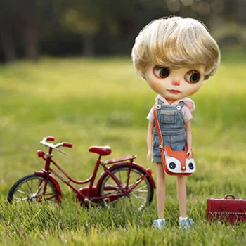 1BUC 1/6 casă de Păpuși în Miniatură Bicicleta cu Sac pentru Blyth, Pullip, Barbie Papusa
