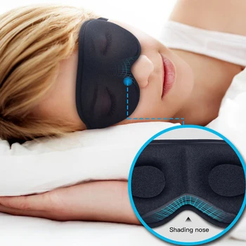 1buc 3D Masca de Somn de Dormit Naturale Masca de Ochi Mască de Acoperire Umbra Ochi Patch-uri Femei Bărbați Moale Portabil legat la Ochi de Călătorie Eyepatch