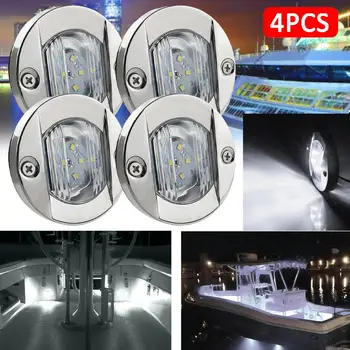 1buc/4buc Alb 6 LED-uri 12V cu Barca Coada de Lumină Scara Punte de poziție Laterale Indicatoare de semnalizare Marin Luminile de Curtoazie Barca Accesorii