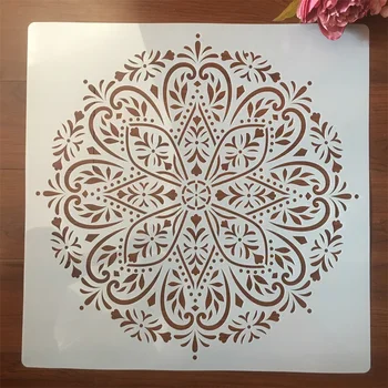 1buc 50*50cm Mandala Mare Rotund XXL DIY Stratificare Sabloane Pictura pe Perete Album de Colorat Relief Album Decorative Șablon