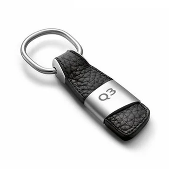 1buc Piele Neagra Logo-ul Auto Breloc breloc Auto de Styling, Accesorii pentru Audi Q3 RS Quattro S line Sline Cheie Lanț