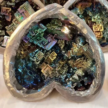 1buc Rare Colorate Bismut Minereu de Piramida Colecta Energia Reiki de Vindecare Bismut dragoste inima Cristale de luare de Bismut Metalic de cristal