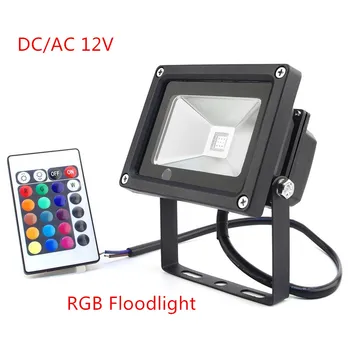 1buc Reflector Led RGB Proiectoare DC/AC12V 10W Potop de Iluminat IP65 Exterior Spoturi+ Controler de la Distanță la fața Locului Grădină