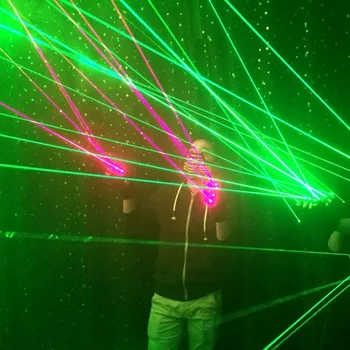 1buc Rosu Verde cu Laser Mănuși de Dans Spectacol de teatru Etapă Mănuși de Lumină Cu 4/7 pc-uri de Lasere și CONDUS de Palmier Lumina Pentru DJ Club/Petrecere/Baruri