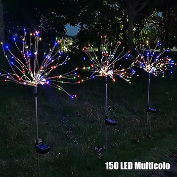 1buc în aer liber LED Solar Artificii, Lumini 90/150 Led-uri Impermeabil Șir de Basm Lumina Pentru Home Garden Street Decor de Crăciun