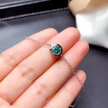 1ct verde moissanite femei Brățară Rotund bijuterie strălucitoare mai bine decât diamant real argint 925 GRA certificat gifrl cadou de ziua de nastere