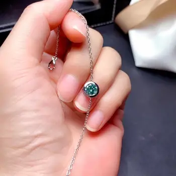 1ct verde moissanite femei Brățară Rotund bijuterie strălucitoare mai bine decât diamant real argint 925 GRA certificat gifrl cadou de ziua de nastere