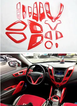 1lot autocolante Auto ABS Roșu fibra de carbon cereale decorarea interiorul capacului pentru anii 2011-2016 Hyundai Veloster Hatchback