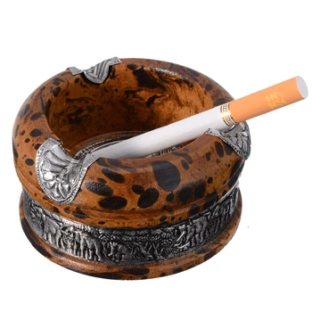 1Set 3Inch Vintage Lemn, Scrumiera, Tava Manual Fumat Țigară de Tutun Scrumieră scrumieră Caz pentru Acasă Nefumători
