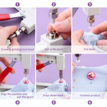 1Set DIY Perla ștrasuri din Mărgele Inlay Mașină Kit de Îmbrăcăminte Instrument Nit de Reparații de Ambarcațiuni de Îmbrăcăminte ștrasuri din Mărgele Dispozitiv cu Mâner Cuie Cap Șurub