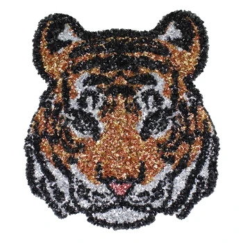 1set Paiete Brodate Mare Tigru, Leopard Cap de Floare Coase Pe Patch-uri Aplicatiile DIY Pulover Accesorii
