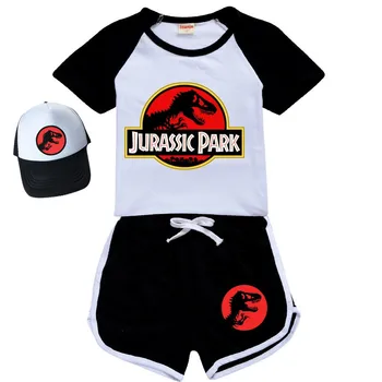 2-16Y Nou Dinozaur Boys T-shirt Jurassic Park Desene animate Pulovere de Moda de petrecere a timpului Liber pentru Copii Copii, Fete Hanorac + Pantaloni Costume