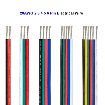 2/3/4/5/6pini Cablu Electric 20AWG Sârmă de Cupru Cositorit Benzi cu LED-uri Cablu de Sârmă Pentru 5050 RGB RGBW WS2812 CCT Module cu LED-uri Lămpi