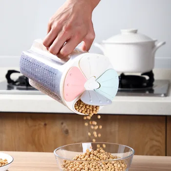 2/3/4Grids/pc Separat Transparente de Depozitare a Cerealelor Sticlă de uz Casnic Alimente Umiditate-Dovada Sigilat Cutii de Cereale Uscate Măsură Cupe Cutie