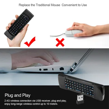 2.4 G 6-Axa Air Mouse Tastatură fără Fir Control de la Distanță 6 Axe Senzor cu Infraroșu la Distanță de Învățare pentru MINI PC, Smart TV