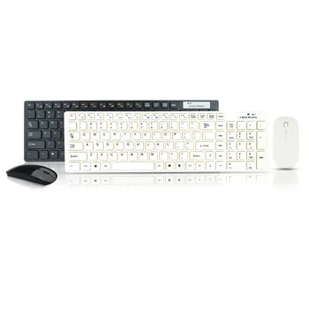 2.4 g ultra-subțire plat fructe tastatură fără fir și mouse optic, mouse tastatura de birou dedicat negru și alb