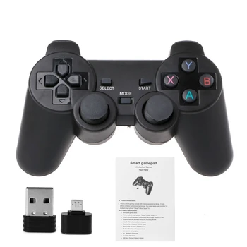 2.4 G Wireless Controller Gamepad + Micro USB OTG Adaptor Pentru PS3 Telefon Android TV Box