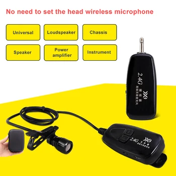 2.4 G Wireless Microfon Automatch Condensator cu Cască cu Guler de Metal Clip Microfon 2020