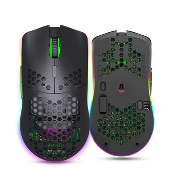2.4 GHz Wireless Mouse de Gaming 7 Butonul 3200 DPI Reglabil RGB cu iluminare din spate Reîncărcabilă Mouse-ul Ușor de Fagure de miere Shell Gamer Soareci