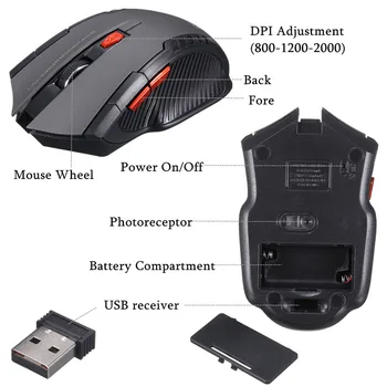 2.4 GHz Wireless Optical Mouse Gamer Nou Joc de Șoareci fără Fir, cu Receptor USB Mause pentru PC Laptop-uri de Jocuri