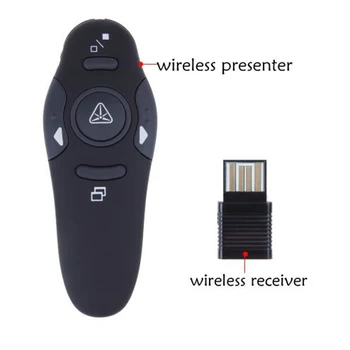2.4 GHz Wireless Presenter cu Roșu cu Laser Pointer Pix USB RF Control de la Distanță Pagina de Cotitură PPT Prezentare Powerpoint 2018