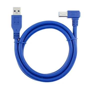 2,5 m, USB 3.0 Type a Male B Male Unghi de 90 de Grade de Date Cablu Adaptor pentru Hard Disk Docking Station Ecranat Albastru