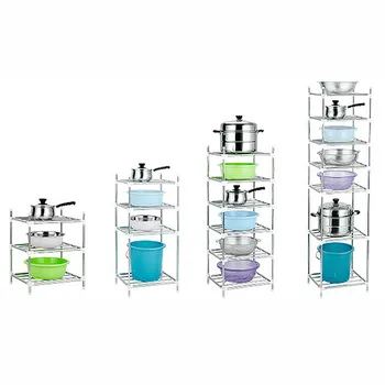 2-6 Straturi Din Oțel Inoxidabil Oală Raft Pliabil Accesorii De Bucătărie Raft Pentru Vase Titularii Ustensile De Bucătărie Capac Tigaie Colț Organizatorii