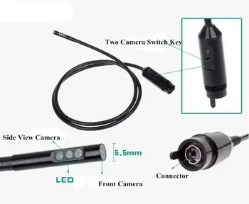 2.7 Inch 3.9 MM 5.5 MM Dual Lens AV Portabil Endoscop de Inspecție Camera Endoscop