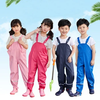 2-8 Ani Copii Impermeabil Pantaloni Baieti Salopete 2019 Toamna Subțire Băieți Fete în aer liber Curea de PU Ploaie Pantaloni Pantaloni Impermeabil
