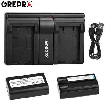 2 buc 1400mAh EN-EL1 ENEL1 Baterie + Dual USB Incarcator pentru Nikon Coolpix 500, 775, 880, 885, 990, 995, 4300, 4500, 4800, 5000