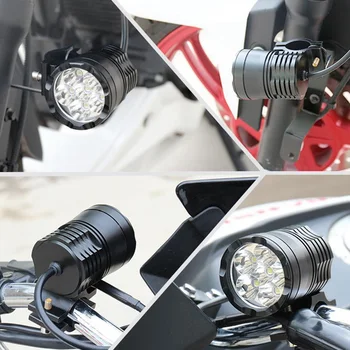 2 buc 60W Motocicleta LED-uri de Lumină Auxiliară de Conducere la fața Locului a Farului de Ceață de Lumină Motocicleta Faruri Lampa Alba 6000K 12V
