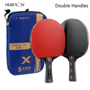 2 buc Actualizat de 5 Stele de Carbon Racheta de Tenis de Masă a Stabilit Usoare Puternic Ping Pong Bat cu un Bun Control