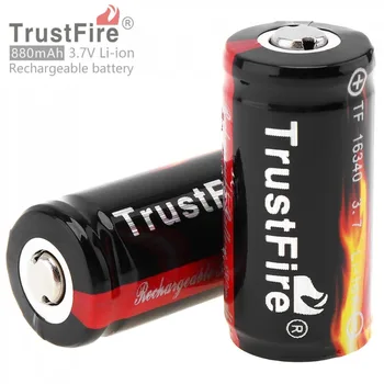 2 buc acumulator TrustFire 880mAh 3.7 V Capacitate Mare TF 16340 CR123A Li-ion Baterie Reîncărcabilă pentru Lanterne LED-uri Faruri