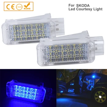 2 buc Alb Roșu Albastru 18 smd LED PICIOARE Lampa de Lumina Pentru toate modelele Skoda Octavia Mk3 5E 2012-2017 Erori