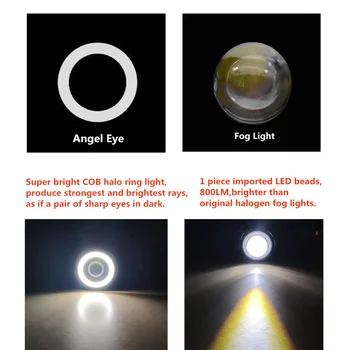 2 BUC de Înaltă calitate LED-uri proiectoare Ceata cu Angel eye Pentru Nissan Rogue 10-14 Pentru NISSAN ALMERA G15 2013-2018 Pentru Nissan Lafesta 2004