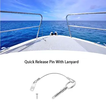 2 buc Eliberare Rapidă Pin Cu Șnur Pentru Barca Bimini Top Punte Balama Marin Hardware din Oțel Inoxidabil de Canotaj